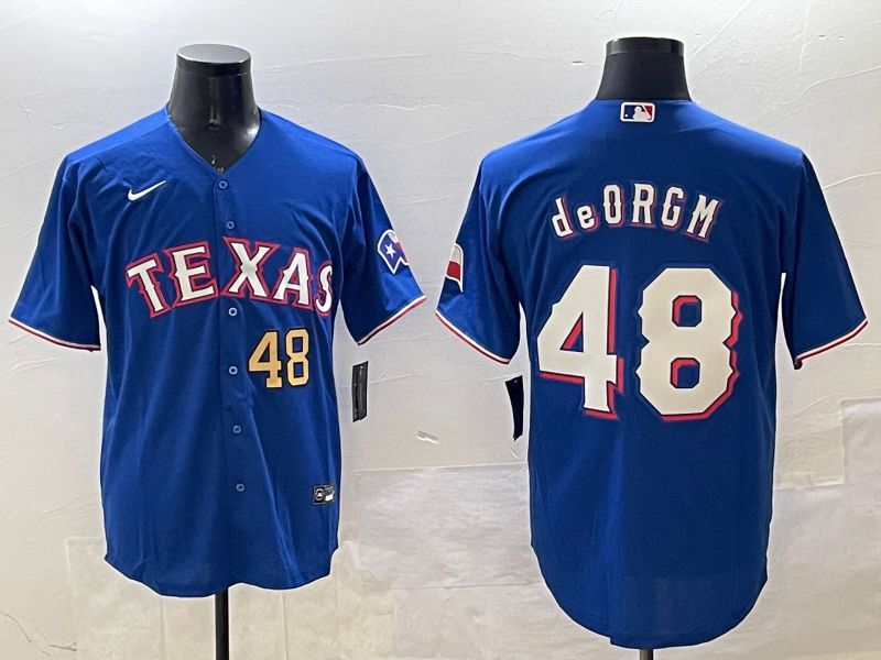 Men Texas Rangers #48 Degrom Blue Game 2025 Nike MLB Jersey style 6->texas rangers->MLB Jersey
